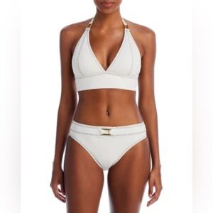 Bleu Rod Beattie White Halter Top and Bottom Bikini